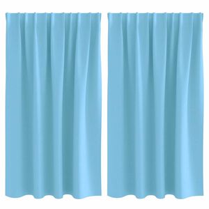 vidaXL Cortinas Opacas con Anillas 2 pcs Azul Claro 140 x 140 cm