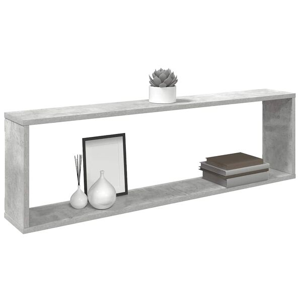 vidaXL Estante cubo pared 6uds contrachapado gris hormig&oacute;n 100x15x30cm