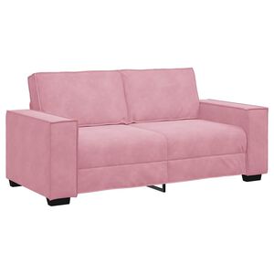 vidaXL Sof&aacute; de 2 plazas terciopelo rosa 180x78x84 cm