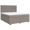 vidaXL Cama box spring con colch&oacute;n tela gris taupe 180x200 cm