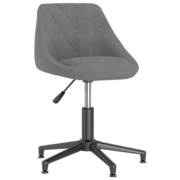 vidaXL Silla de comedor giratoria de terciopelo gris claro