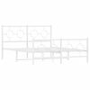 vidaXL Estructura cama sin colch&oacute;n con estribo metal blanco 140x200 cm