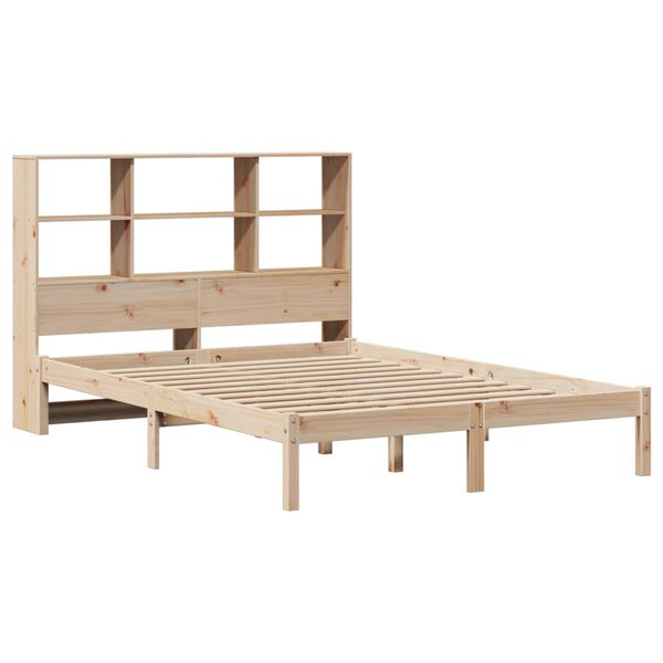 vidaXL Cama con estanter&iacute;a sin colch&oacute;n madera maciza de pino 150x200cm