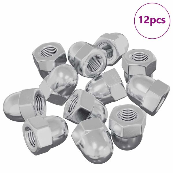 vidaXL Tuerca 12 pcs Plateado M6 x 10 mm Hierro