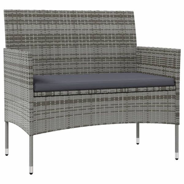 vidaXL Set de muebles de jard&iacute;n 16 pzas y cojines rat&aacute;n sint&eacute;tico gris
