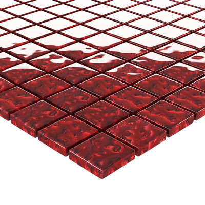 vidaXL Azulejos de mosaico 22 unidades vidrio rojo 30x30 cm
