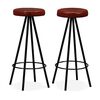 vidaXL Taburetes de barra de cocina 2 unidades cuero aut&eacute;ntico