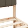 vidaXL Estructura de Cama con Cabecera Tapizada Taup&eacute; 90 x 200 cm