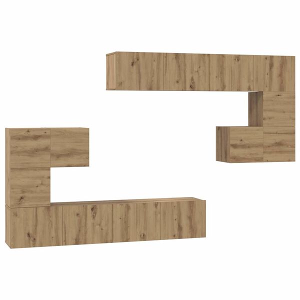 vidaXL Unidades de TV 4 pcs Roble artesanal Madera contrachapada