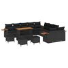 vidaXL Conjunto de sof&aacute;s de jard&iacute;n 14 pcs Negro rat&aacute;n sint&eacute;tico