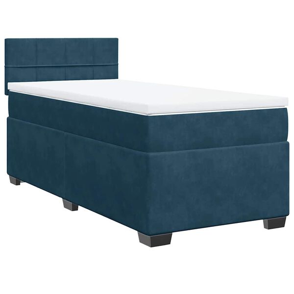 vidaXL Cama box spring con colch&oacute;n terciopelo azul 90x190 cm