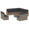 vidaXL Set de sof&aacute;s de jard&iacute;n 12 pzas con cojines rat&aacute;n sint&eacute;tico gris