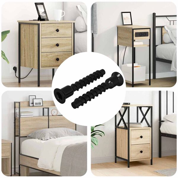 vidaXL Tornillo de Cabeza de Capuch&oacute;n de Enchufe 2 pcs Negro 7 x 40 mm