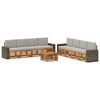 vidaXL Conjunto de sof&aacute;s de exterior 9 uds. Natural y Gris Claro