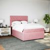 vidaXL Cama box spring con colch&oacute;n terciopelo rosa 140x190 cm