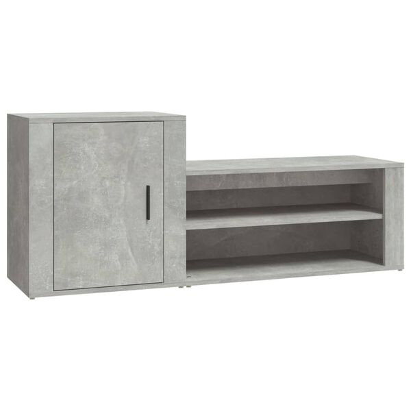 vidaXL Mueble zapatero madera contrachapada gris hormigón 130x35x54 cm