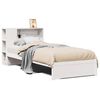 vidaXL Cama con estantería sin colchón madera maciza blanca 75x190 cm