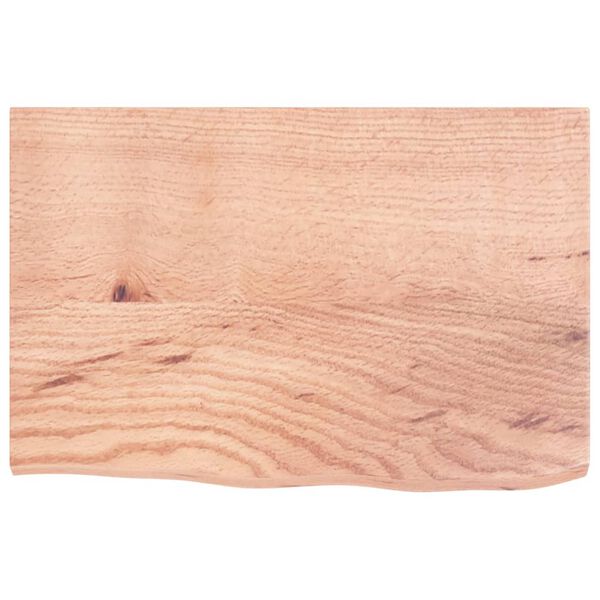 vidaXL Encimera de ba&ntilde;o madera maciza tratada marr&oacute;n claro 60x40x2 cm
