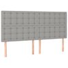 vidaXL Cama box spring con colch&oacute;n tela y LED gris claro 200x200 cm