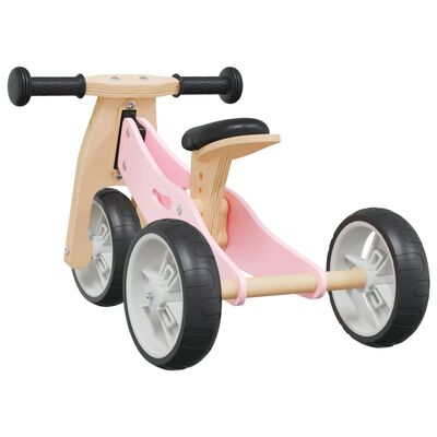 vidaXL Bicicleta de equilibrio para niños 2 en 1 rosa
