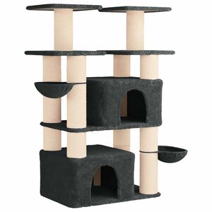 vidaXL &Aacute;rbol para gatos con postes de sisal Gris oscuro 147 cm 2 uds.