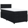 vidaXL Cama box spring con colch&oacute;n terciopelo negro 90x200 cm