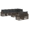 vidaXL Conjunto de sof&aacute;s de jard&iacute;n 9 uds. Gris y Gris Oscuro