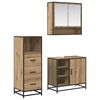 vidaXL Juego de muebles de ba&ntilde;o con caj&oacute;n 3 pcs Roble artesanal