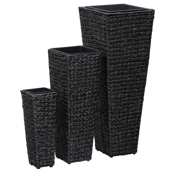 vidaXL Conjunto de arriates 3 piezas jacinto de agua negro