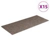 vidaXL Felpudos autoadhesivos para escaleras, 15 unidades, 60 x 25 cm, beige, rectangulares