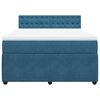 vidaXL Cama box spring con colch&oacute;n terciopelo azul 140x190 cm