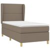 vidaXL Cama box spring con colch&oacute;n tela gris taupe 90x190 cm