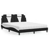 vidaXL Cama Viana con colch&oacute;n cuero sint&eacute;tico negro y blanco 160x200 cm