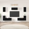 vidaXL Conjunto de mueble de TV 7 pcs Roble Negro Madera de ingenier&iacute;a