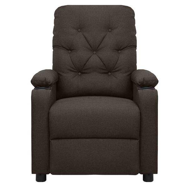 vidaXL Sill&oacute;n elevable tela marr&oacute;n oscuro