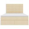 vidaXL Cama con almacenamiento y LED Crema 140 x 200 cm Poli&eacute;ster