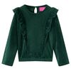 Blusa infantil con volantes verde oscuro 104
