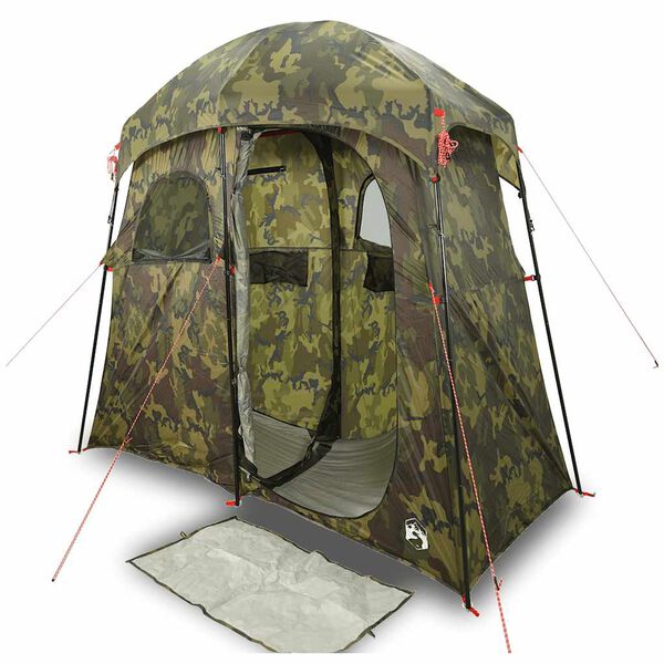 vidaXL Tienda de ducha para 2 personas impermeable camuflaje