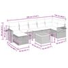vidaXL Set de sof&aacute;s de jard&iacute;n y cojines 8 piezas rat&aacute;n sint&eacute;tico gris