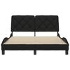 vidaXL Estructura de cama sin colch&oacute;n tela negro 140x190 cm