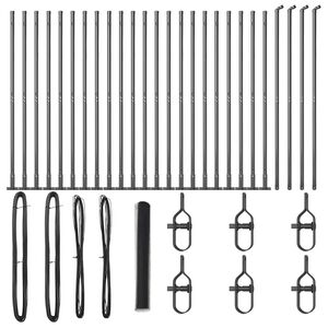 vidaXL Poste de Valla Gris