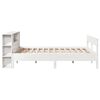 vidaXL Cama con estanter&iacute;a sin colch&oacute;n madera maciza blanca 140x190 cm