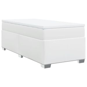 vidaXL Cama box spring con colch&oacute;n cuero sint&eacute;tico blanco 100x200 cm