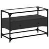 vidaXL Mueble TV cristal y madera ingenier&iacute;a negro 80x35x51 cm