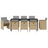 vidaXL Conjunto de Comedor de Jard&iacute;n 9 pcs Beige rat&aacute;n sint&eacute;tico