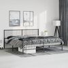 vidaXL Estructura cama sin colchón con estribo metal negro 193x203 cm