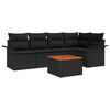 vidaXL Conjunto de sof&aacute;s de jard&iacute;n 6 uds. Negro rat&aacute;n sint&eacute;tico