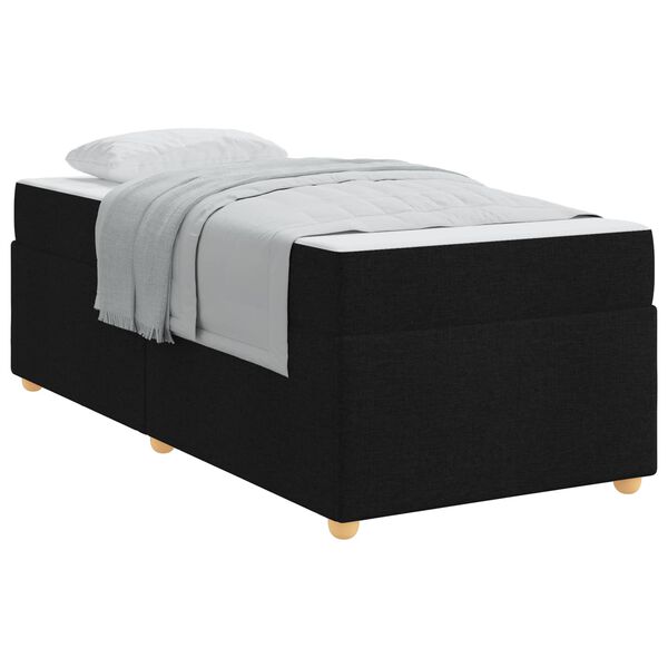 vidaXL Estructura de cama con colch&oacute;n Negro 100 x 200 cm tela