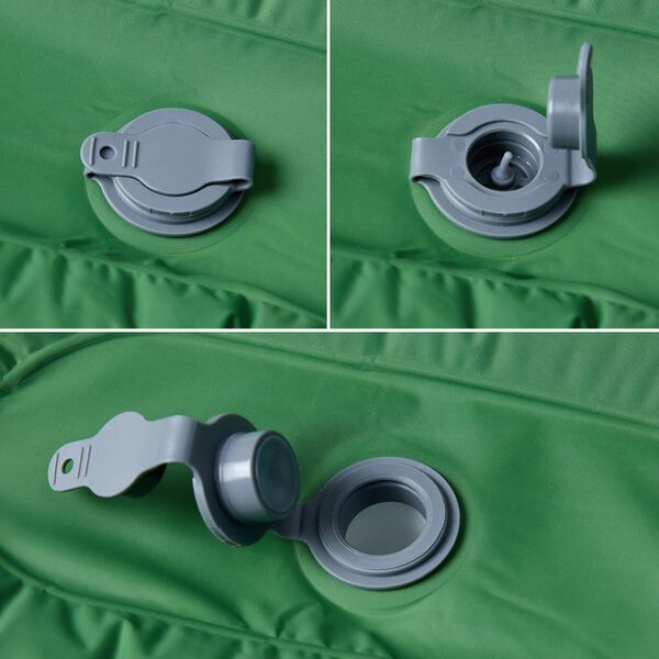 vidaXL Colch&oacute;n de camping autoinflable con almohada 1 persona verde