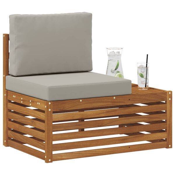 vidaXL Sof&aacute; modular de exterior con coj&iacute;n Natural 91 x 63 x 73 cm